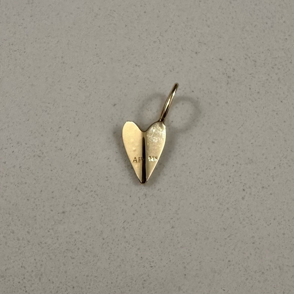 Amanda Pearl Mini Folded Heart Charm with Half Pavé - Picture 7 of 8